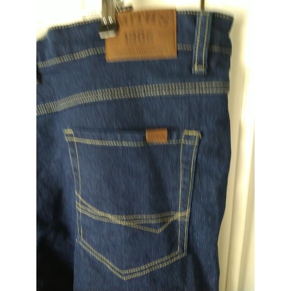 Smiths Workwear Fleece Lined 5 Pocket Relaxed Fit Denim Jeans Mens 42x32 Stretch - Picture 4 of 11